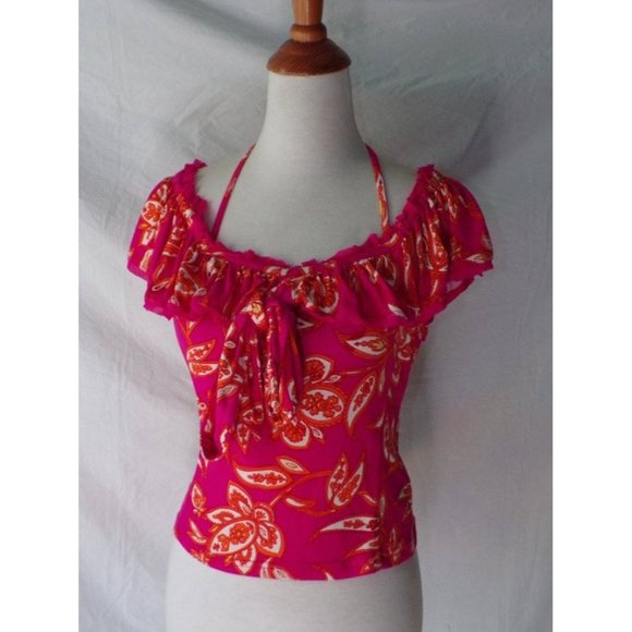 FREE PEOPLE Cha Cha Ruffle Off-shoulder Top Paisley X-Small 0-2 NEW - Picture 8 of 12